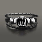 Muslim symbol Allah leather bracelet