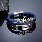 Bracelet triple ancre bleu