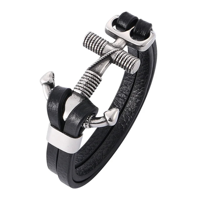 Bracelet en Cuir Ancre - l'Invincible