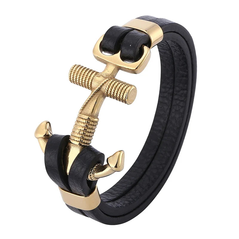 Bracelet en Cuir Ancre - l'Invincible