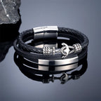 Leather Anchor Bracelet