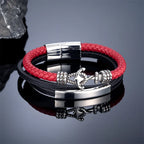 Bracelet triple ancre rouge
