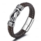 Pulsera de cuero con nudo para hombre 