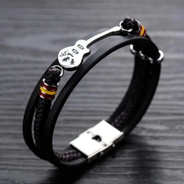 Bracelet en Cuir Guitare