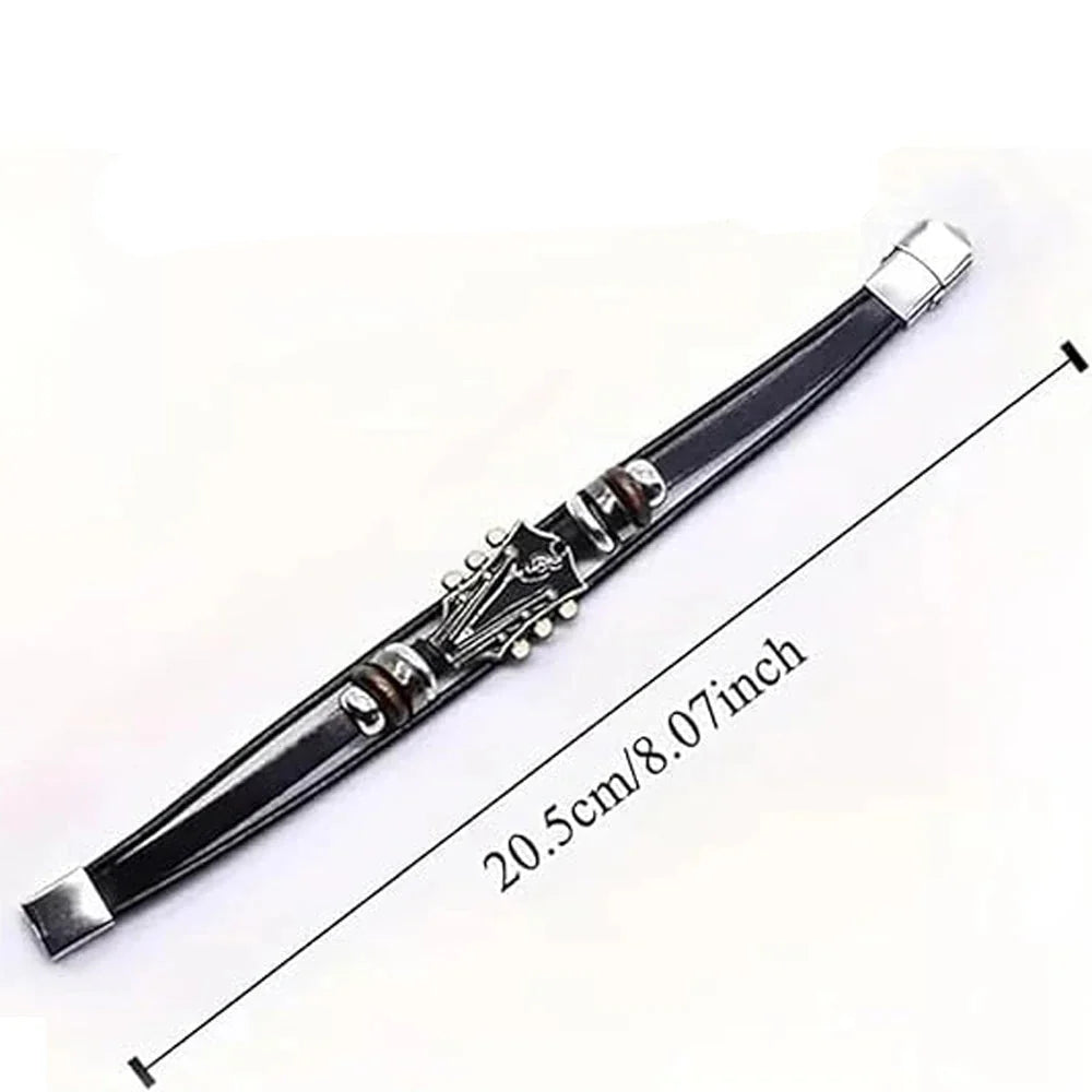 Bracelet en cuir guitare de rock'n'roll
