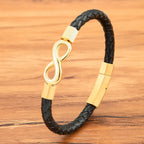 Modern Infinity Men's Leather Bracelet 