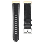 Bracelet en cuir pour montre Fitbit Versa 3, Versa 4, Sense 1 et Sense 2 noir