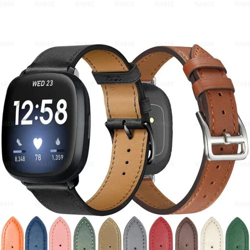 Leather Band for Fitbit Versa 3 Versa 4 Sense 2 Watch