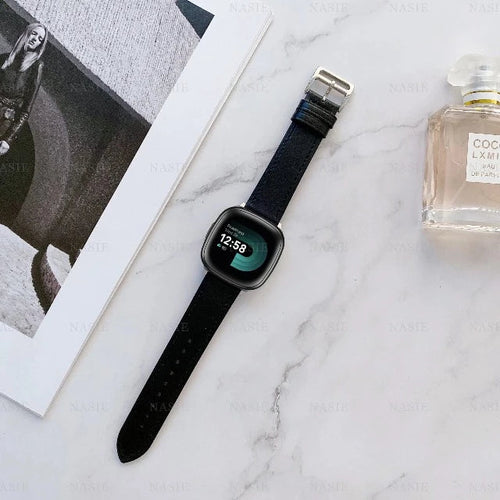Leather Band for Fitbit Versa 3 Versa 4 Sense 2 Watch