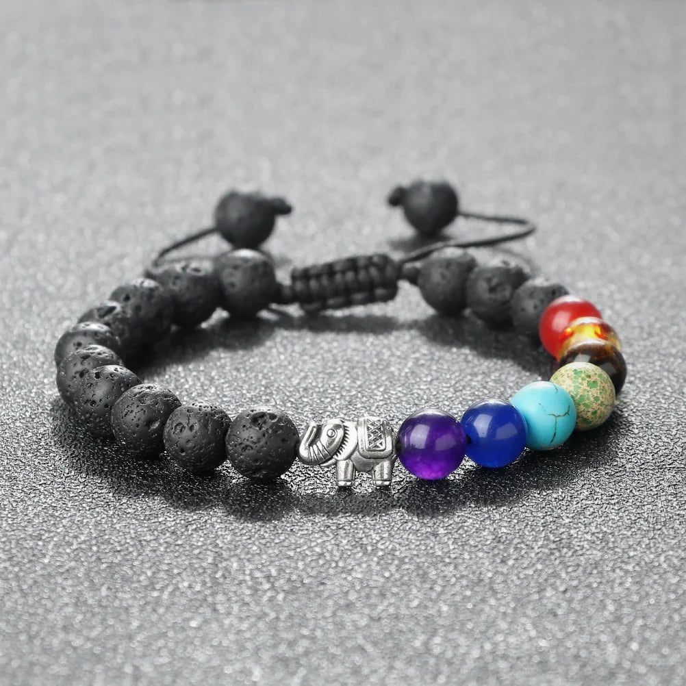 Pulsera de Piedras Naturales y Elefante 7 Chakras 3