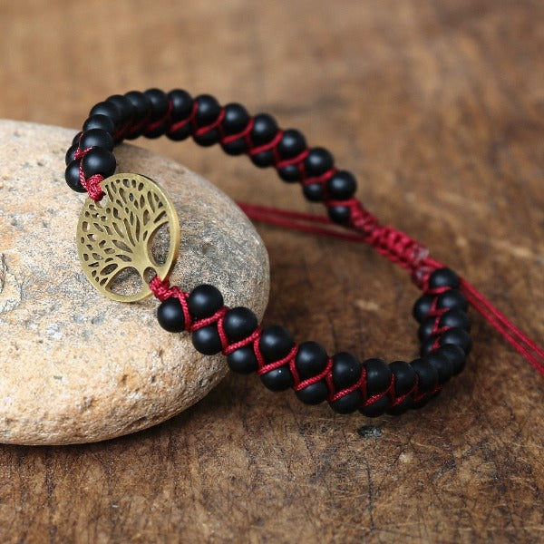 Bracelet Femme Pierre Naturelle Violet Arbre de Vie