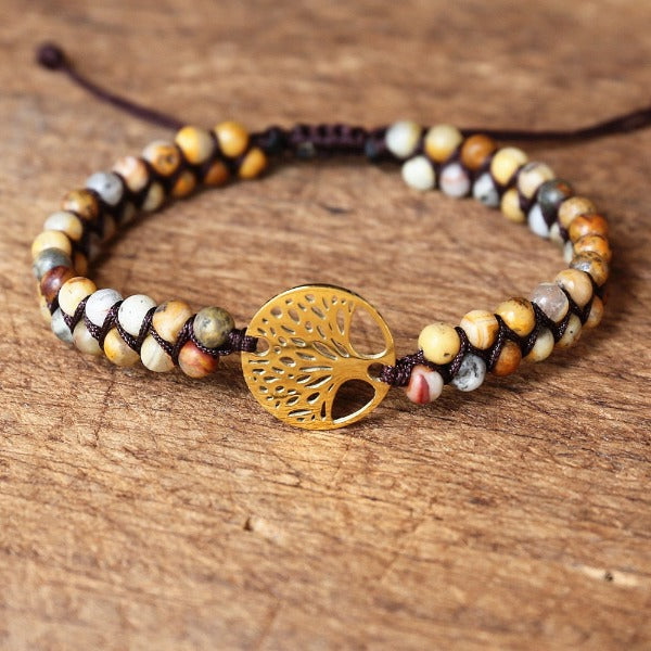 Bracelet Femme Pierre Naturelle Violet Arbre de Vie