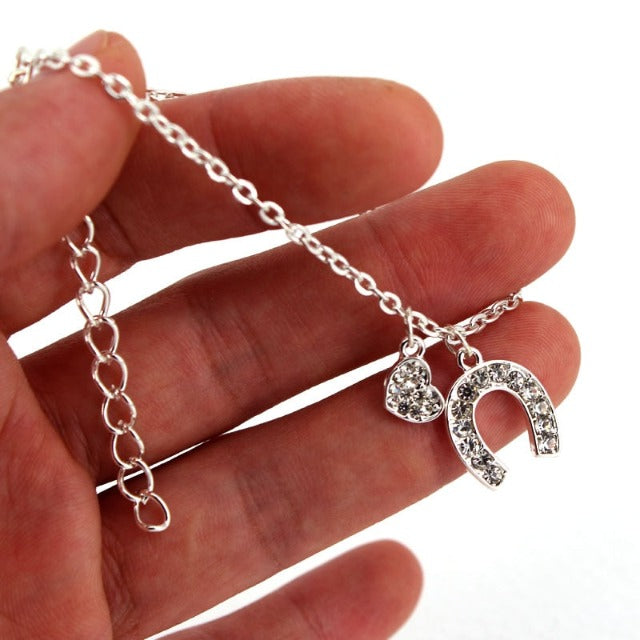 Horseshoe Curb Chain Lucky Horseshoe Bracelet silver