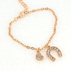 Horseshoe Curb Chain Lucky Horseshoe Bracelet gold
