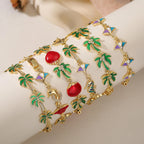 Bracelet feuilles de palmiers vertes