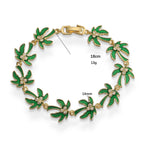 Bracelet feuilles de palmiers vertes