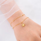 Bracelet Flocon de Neige Gourmette Hiver or