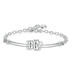 Double Cat Silver ID Bracelet