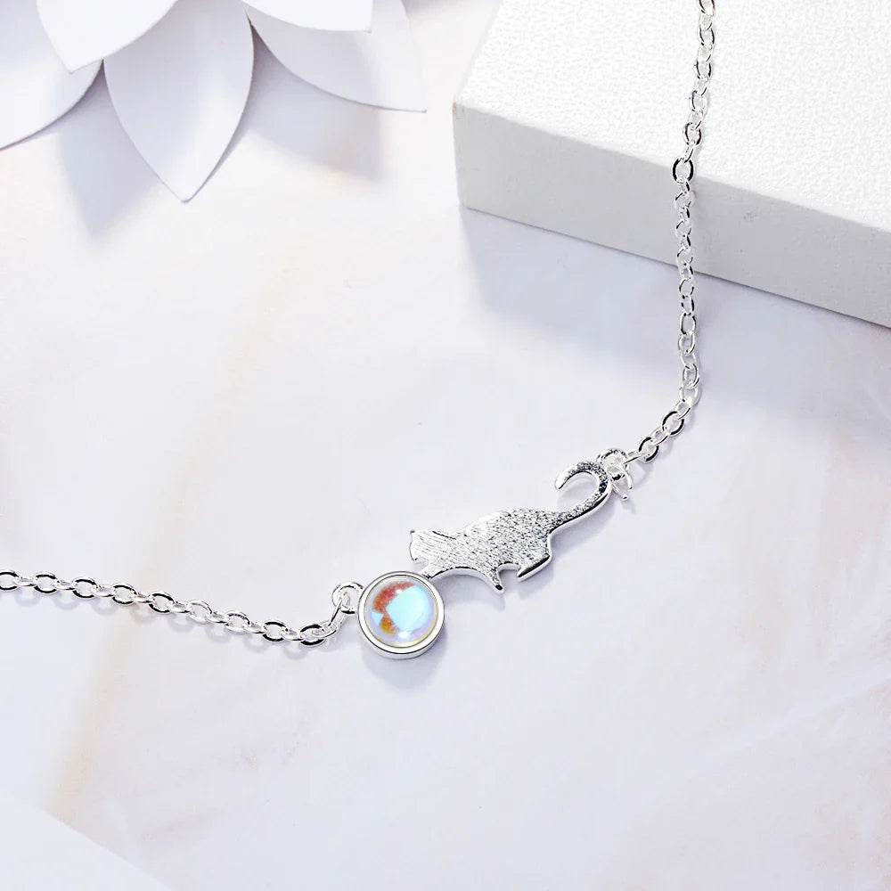 Bracelet Gourmette Chat Qui Joue argent