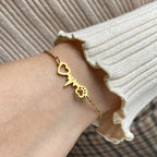 Gold Heart Paw ID Bracelet
