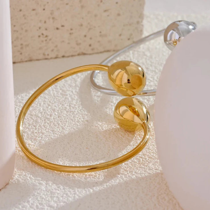 Gold Water Drop Charm ID Bracelet
