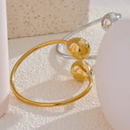 Gold Water Drop Charm ID Bracelet