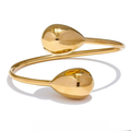Gold Water Drop Charm ID Bracelet