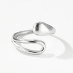 Elegant Curb Chain Bracelet with Water Drop Silver