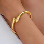 Fine Water Drop Chain Bracelet Gold