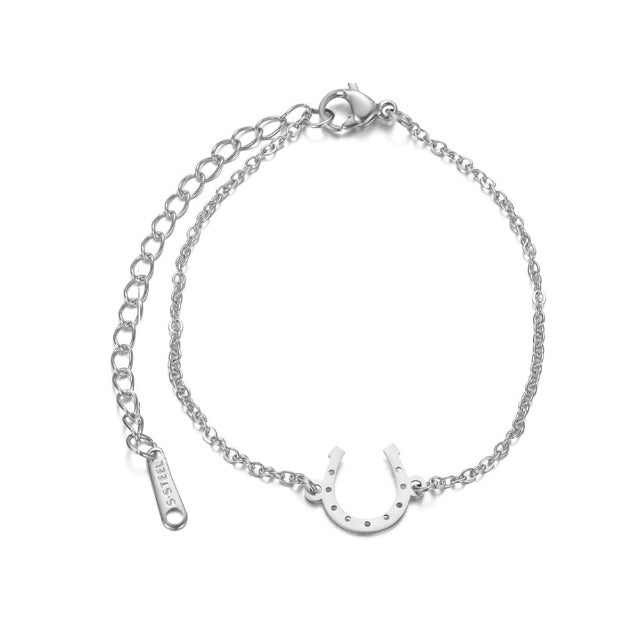 Pulsera / Brazalete Herradura Pezuña Amuleto de la suerte plata