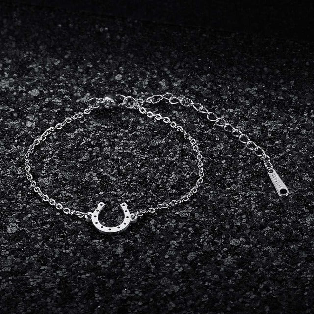 Pulsera / Brazalete Herradura Pezuña Amuleto de la suerte plata