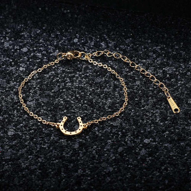 Pulsera / Brazalete Herradura Pezuña Amuleto de la suerte oro
