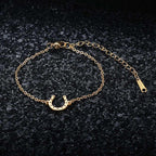 Pulsera / Brazalete Herradura Pezuña Amuleto de la suerte oro