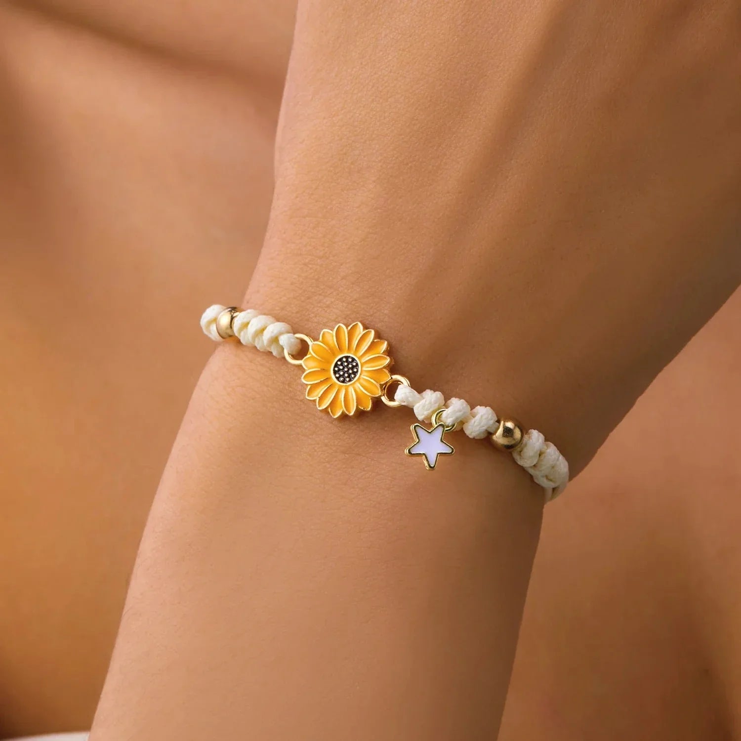 Yellow Daisy Flower ID Bracelet