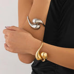 Asymmetric Large Water Drop ID Bracelet in Silver