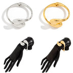 Asymmetric Large Water Drop ID Bracelet in Gold