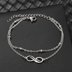 Double Infinity ID Bracelet for Women Silver