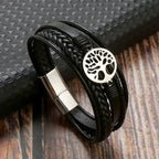 Men's Leather Bracelet Tree of Life style 1