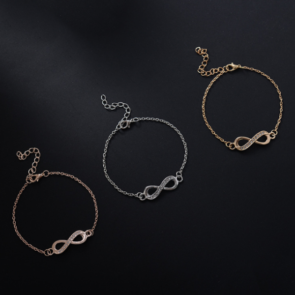 Infinity Bracelet in Gold, Silver, and Rose Gold