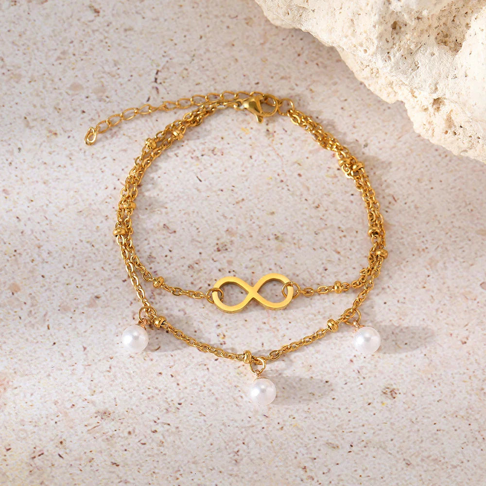 Infinite Pearl Bracelet gold