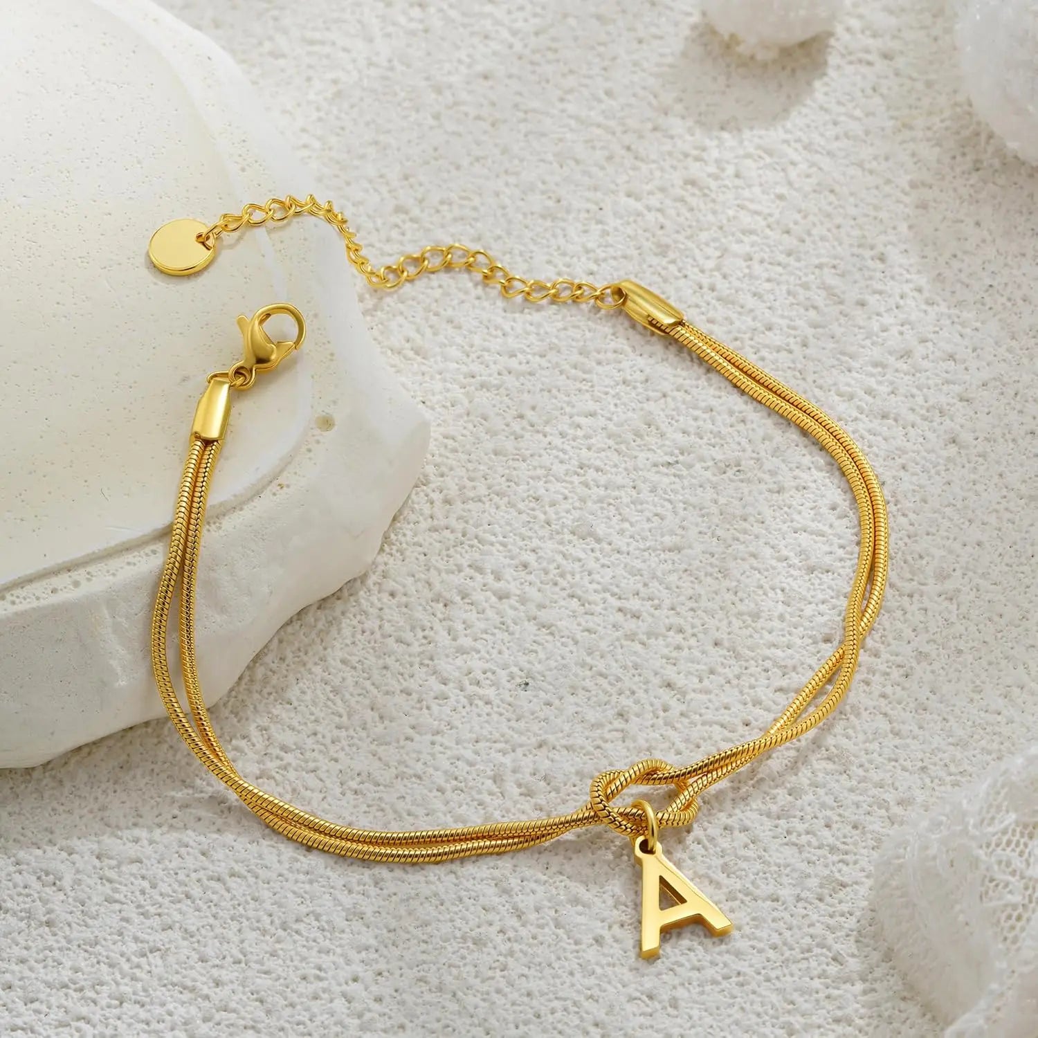 Bracelet initiale et noeud - lettre