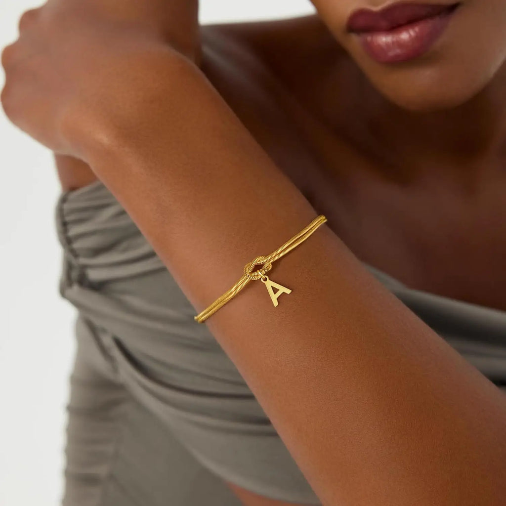 Bracelet initiale et noeud - lettre