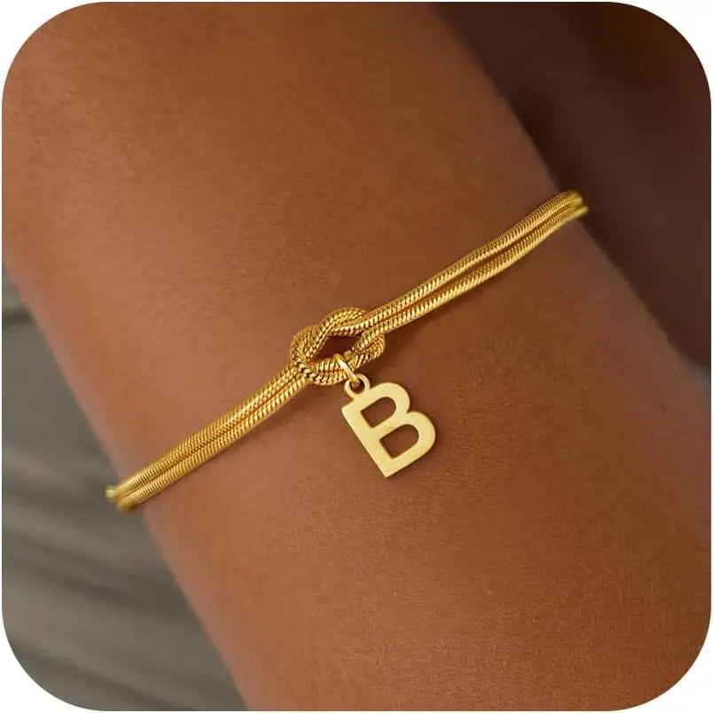 Bracelet initiale et noeud - lettre