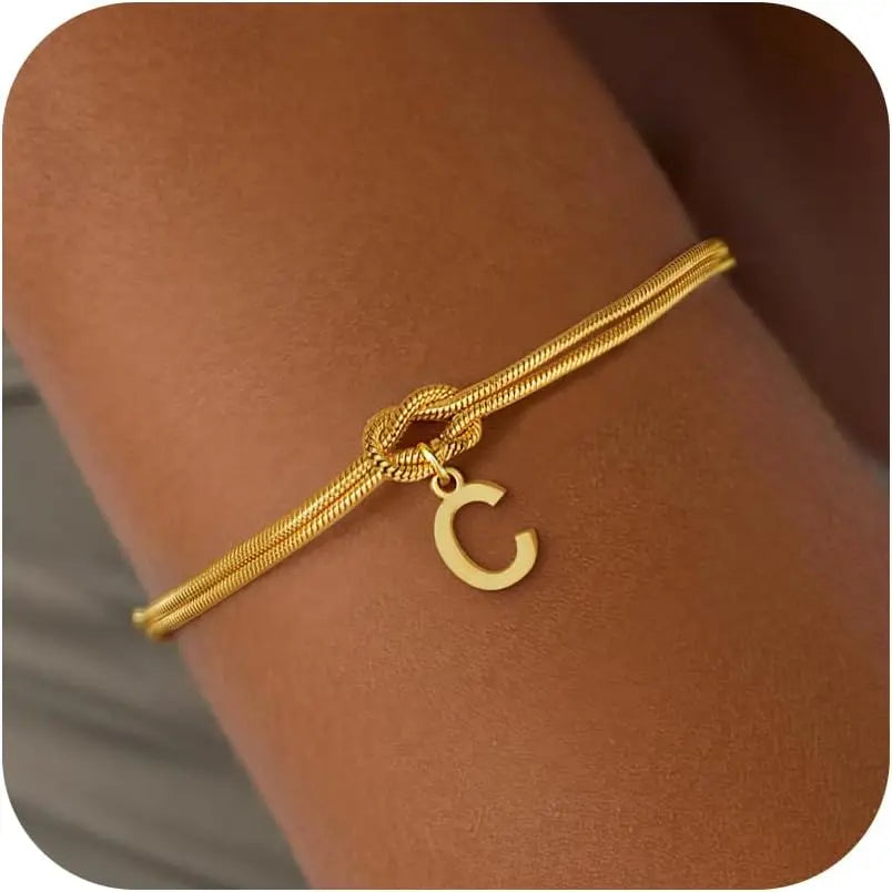 Bracelet initiale et noeud - lettre