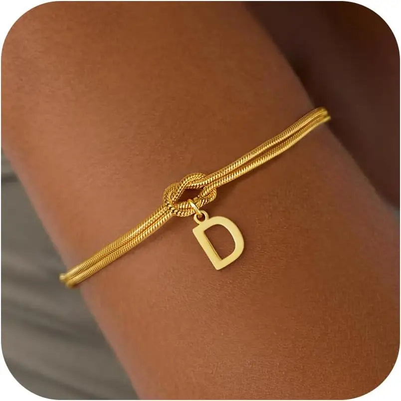 Bracelet initiale et noeud - lettre