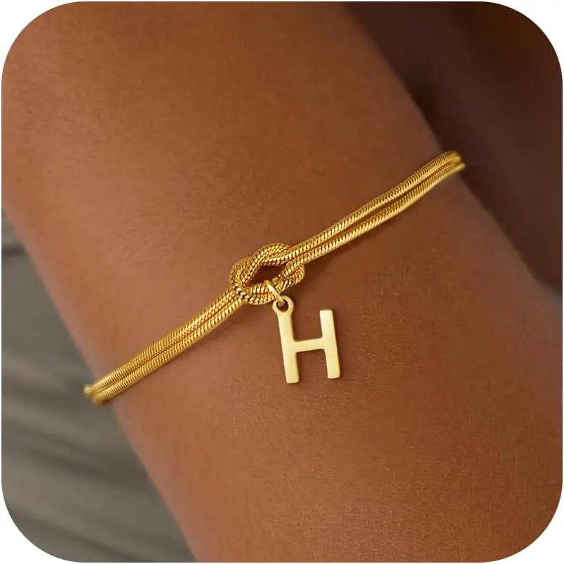Bracelet initiale et noeud - lettre