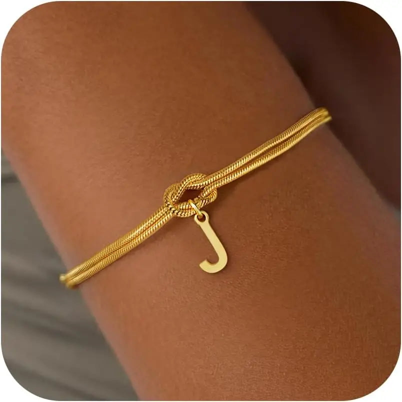 Bracelet initiale et noeud - lettre