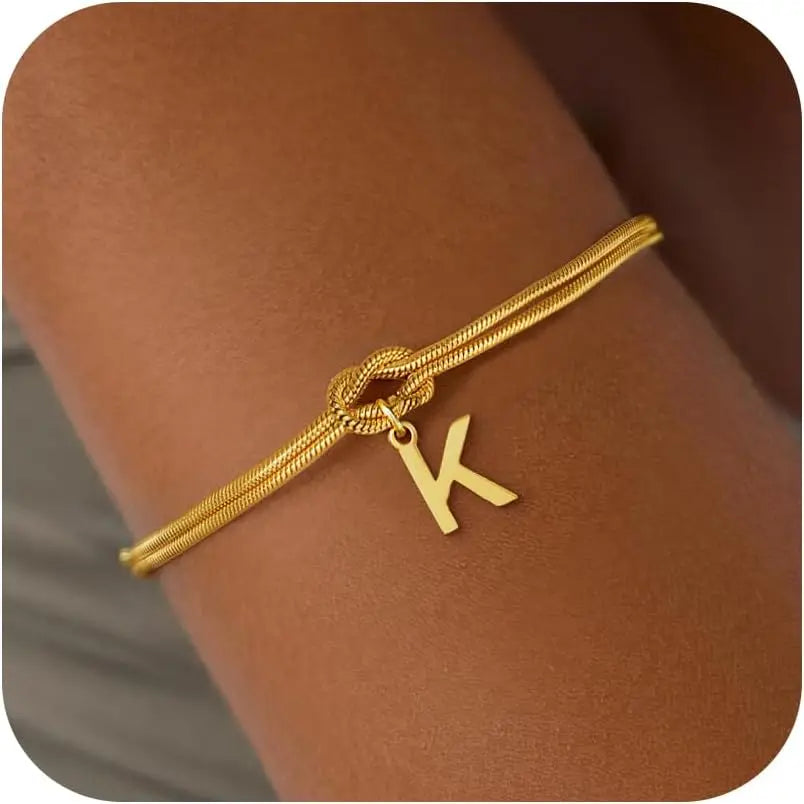 Bracelet initiale et noeud - lettre