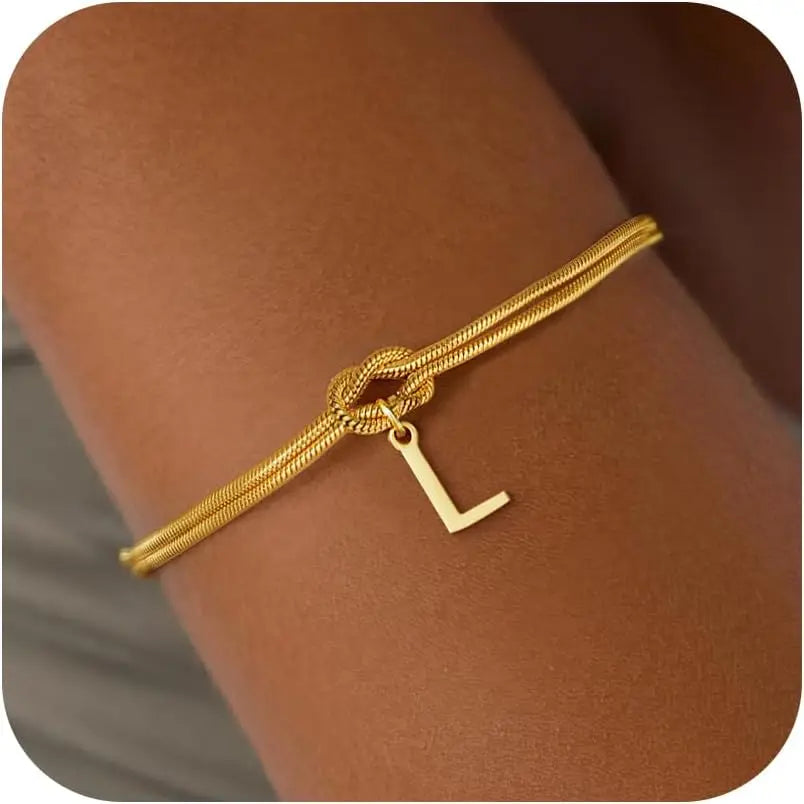 Bracelet initiale et noeud - lettre