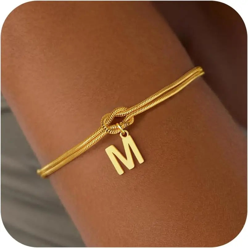 Bracelet initiale et noeud - lettre